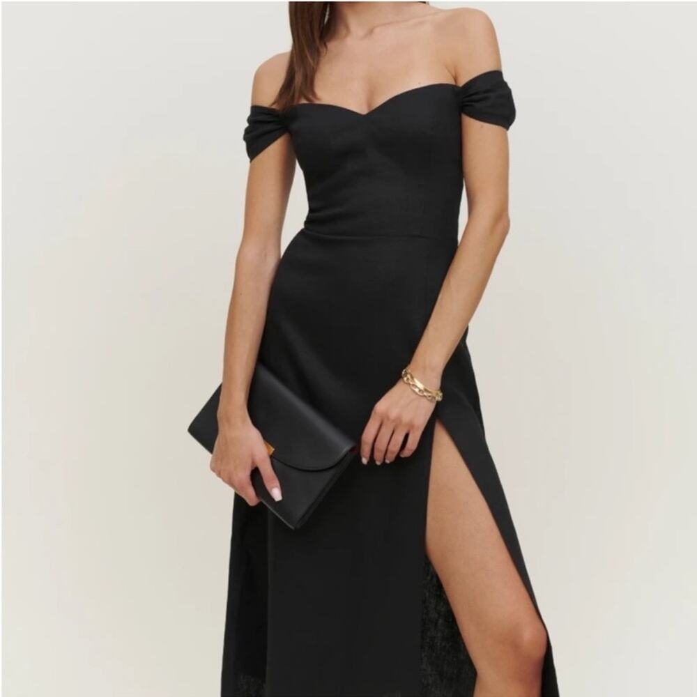 Reformation Bridgton Linen Dress in Black 8
